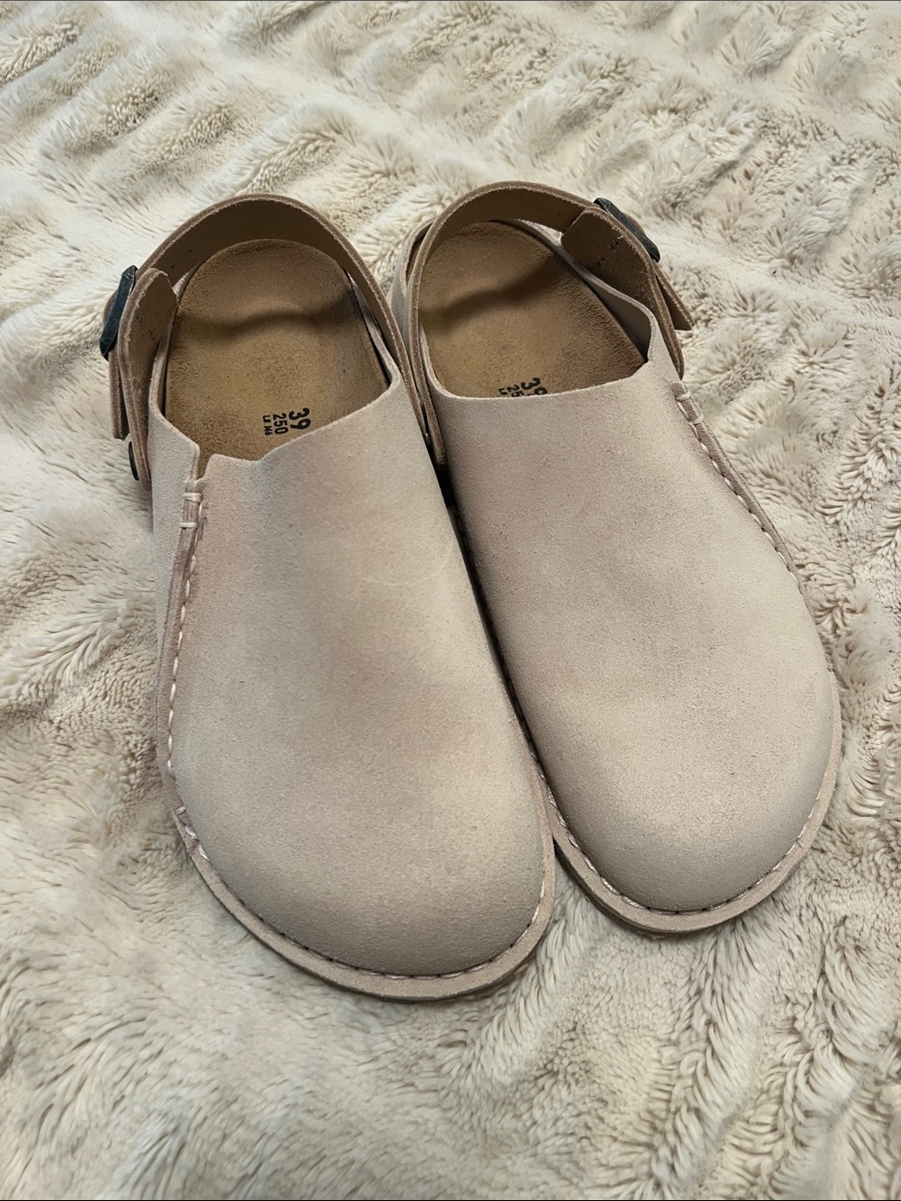 Birkenstock Beige Suede Moccasins with Back Strap